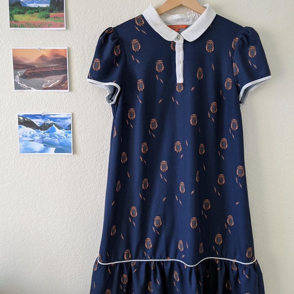 Modcloth owl print peter-pan collar dress
